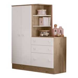 Roupeiro Cômoda Infantil Doce Sonho Carvalho/Branco