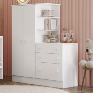 Roupeiro Cômoda Infantil Doce Sonho Branco