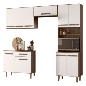 Cozinha c/ Balcão Lemon - Carvalho/Offwhite