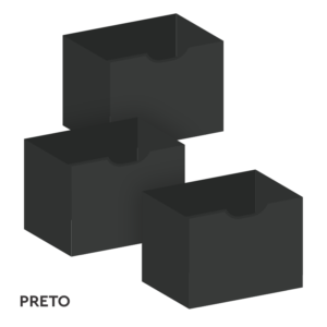 Kit 3 Gavetas Organizadores Preto