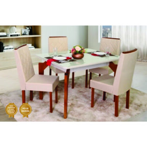 Mesa Retangular Abeille 4 Cadeiras Abeille