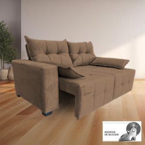 Estofado Retrátil Reclinável 1,90 Bege