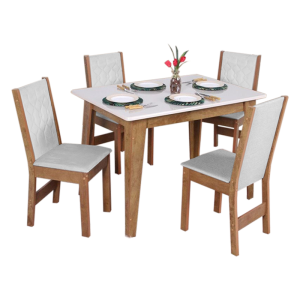 MESA RETANGULAR GIOVANA 4 CADEIRA DUNA