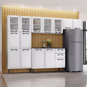 COZINHA C/ BALCÃO AÇO NEW PREMIUM (PAN-80 + ARM-80 + ARM-120 + BALC-120) - ITATIAIA