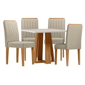 CONJ MESA RETANGULAR RUBI 1,20 C/VD 4C ANA - NEW CEVAL