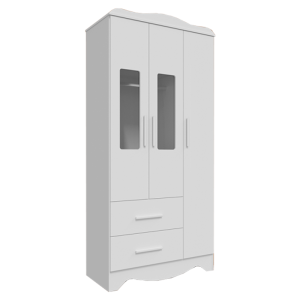 ROUPEIRO INFANTIL CLARA 3P/ 2G C/DETALHE PORTA - PEROBA