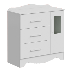 COMODA INFANTIL CLARA 1P/ 3G C/DETALHE PORTA - PEROBA