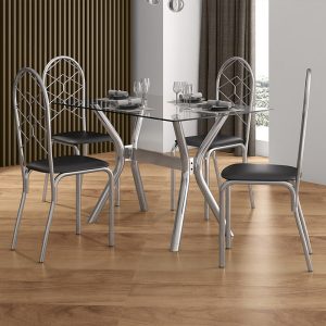 MESA RETANGULAR LEON 4C NICE TAMPO VIDRO  TUBFORM
