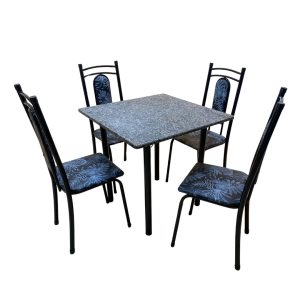 CONJ MESA GRANITO 75X75 4C 1032 TUBULAR PRETO