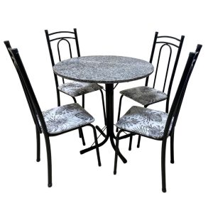 CONJ MESA GRANITO 0,80 4C 1032 TUBULAR PRETO