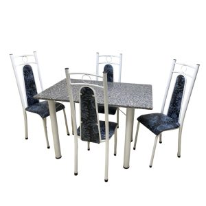 CONJ MESA GRANITO 115X75 4C 1014 TUBULAR BRANCO