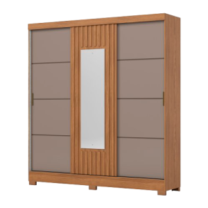 ROUPEIRO B376-222 3P/2G CORRER C/ ESPELHO - BRIZ