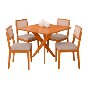 CONJ MESA QUADRADA 95X95 CACAU 4C ENCANTO - CIMOL