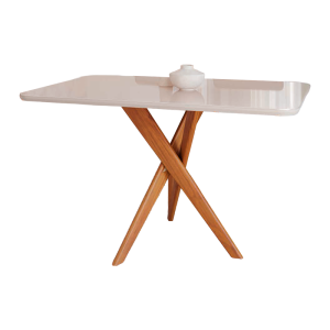 MESA RETANGULAR 130X80 C/VIDRO CACAU - CIMOL